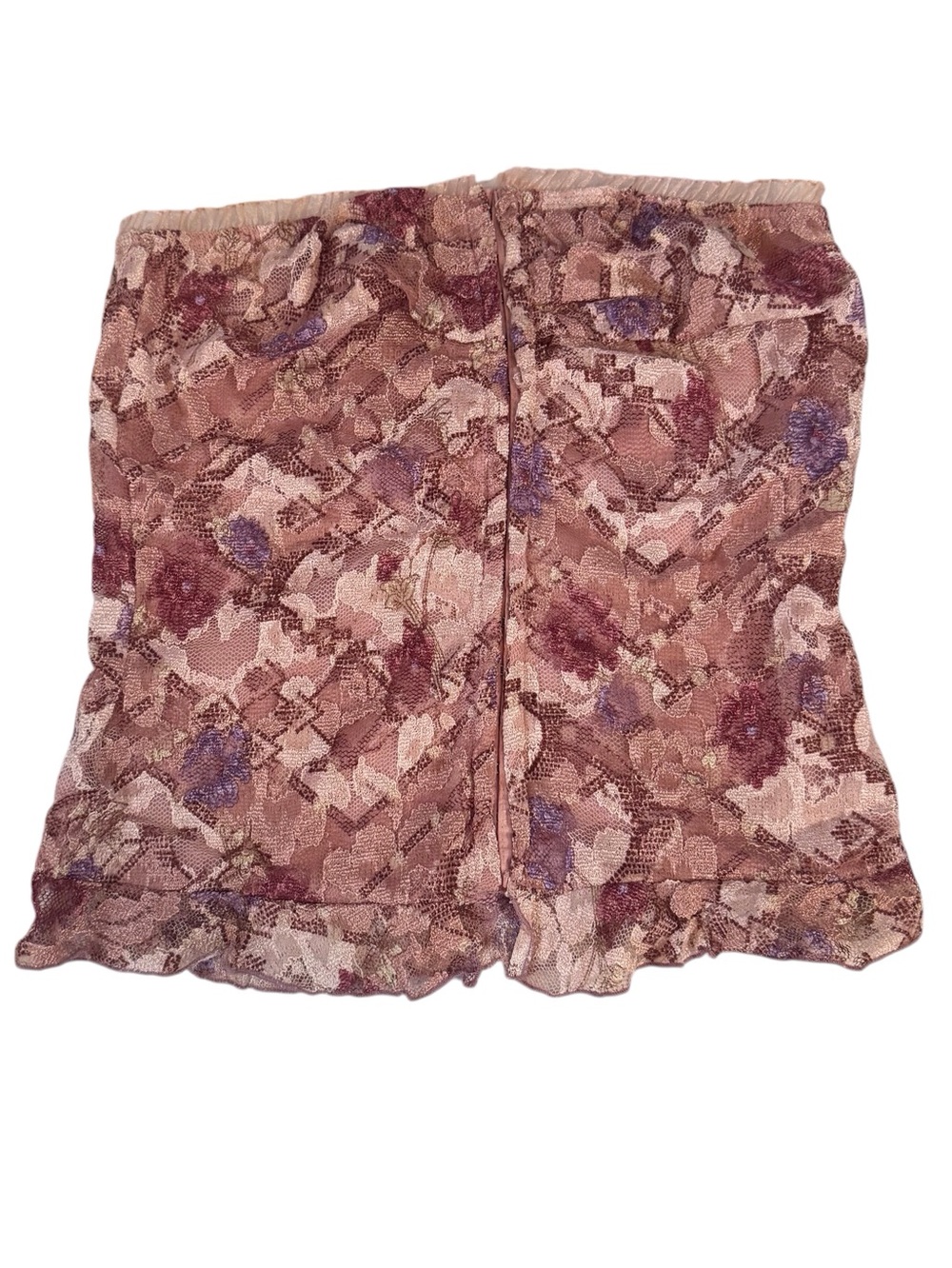 Vintage Y2K Daytrip X-Large Pink Floral Lace Corset Top Cottagecore Coquette